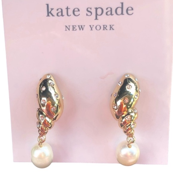 kate spade Jewelry - Kate Spade Gold Earrings with Pearl Accents